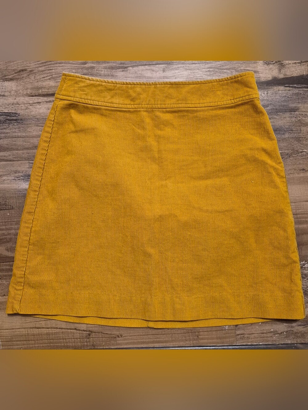 J. Crew Corduroy Fully Lined Mustard Yellow Mini Skirt Size 2 - Picture 1 of 5